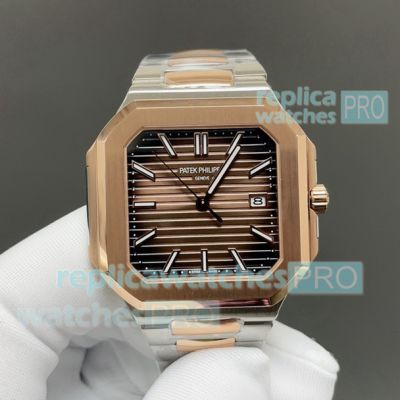 Swiss Grade Replica TWF Patek Philippe CUBITUS 5821 Watch Brown Dial 45mm 